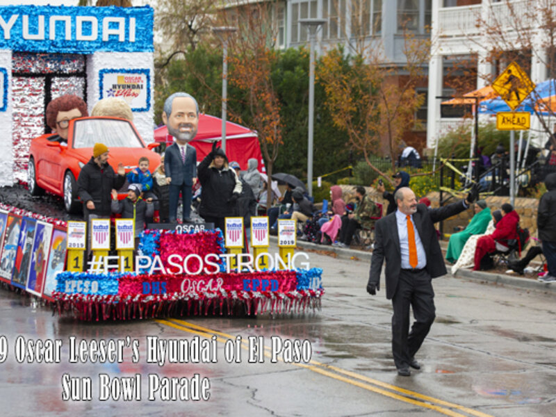INCLIMENT WEATHER WOULD NOT STOP THE PEOPLE OF EL PASO FROM ATTENDING THE OSCAR LEESER’S HYUNDAI OF EL PASO SUN BOWL PARADE